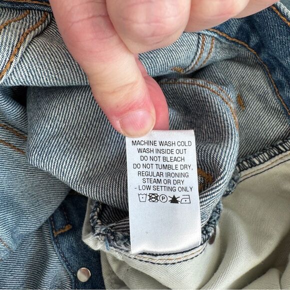 Monse Boyfriend Cropped Jean Mit Weitem Bein Blue Jeans Size 2 NWOT - Picture 11 of 11